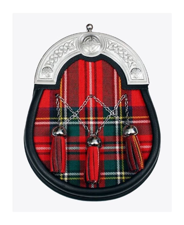 Tartan sporran Crossed Tassels