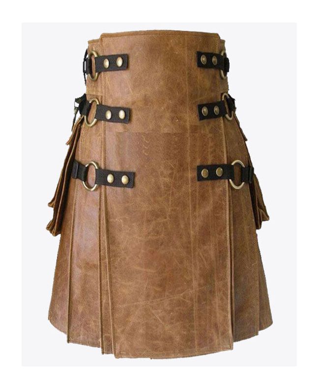 Voguish Brown Tartan Kilt for Men