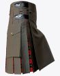 Olive Green Hybrid kilt for Men side