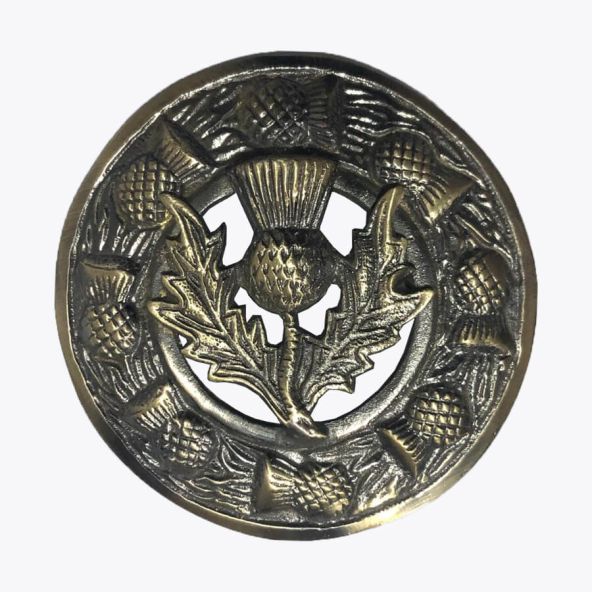 Antique Thistle Kilt Brooch