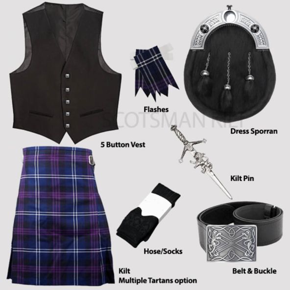 Kilt Kit Package with 5 Button Vest