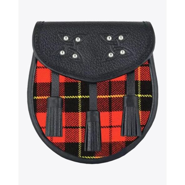 Leather tartan sporran