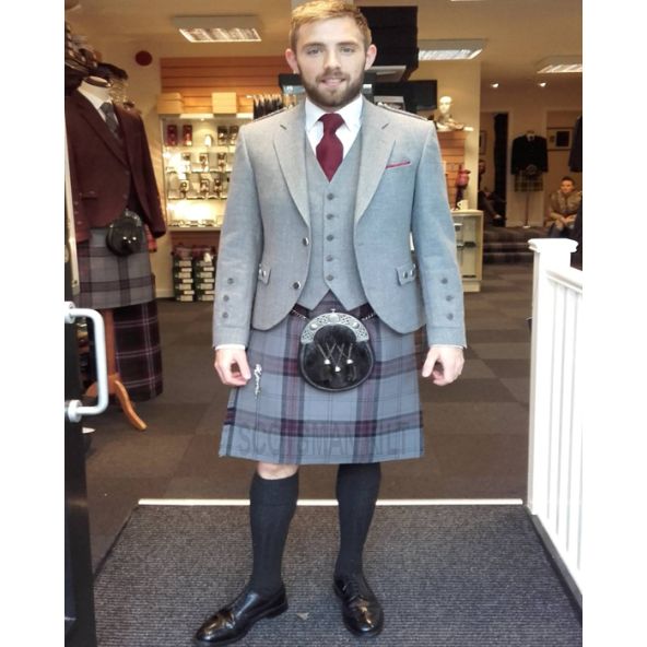 Grey Tweed Argyll Kilt Outfit Package Deluxe