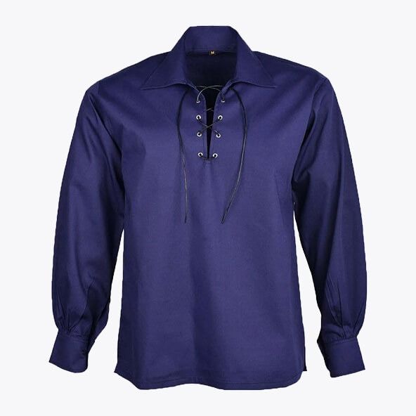 Navy Blue Ghillie Kilt Shirt