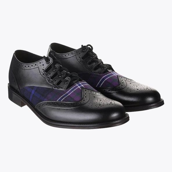 Tartan Gillie Brogues Black