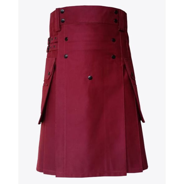 Utility Kilt Burgundy Color