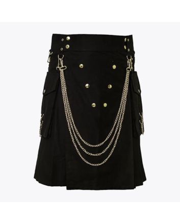 Famous Cargo Utility Kilt With Golden Chains