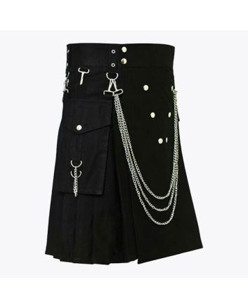 Famous Cargo Utility Kilt With Golden Chains