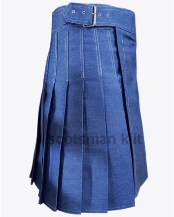 Indigo Denim Kilt with Belt