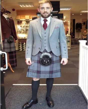 Grey Tweed Argyll Kilt Outfit Package Deluxe