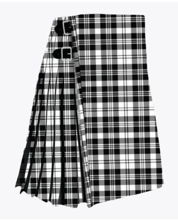 Scott Black and White Modern Tartan Kilt