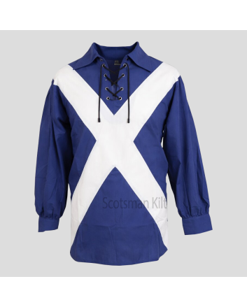 Saltire Flag Jacobite Ghillie Kilt Shirt
