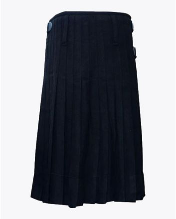 Solid Black Tartan Kilt